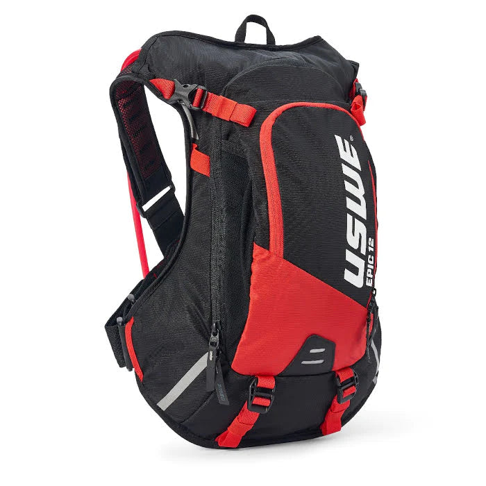 תיק רכיבה USWE EPIC 12L שחור ואדום כולל שקית מים