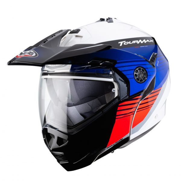 קסדה נפתחת אדוונצ'ר לבן/כחול/אדום- Caberg Tourmax Red/Blue/White