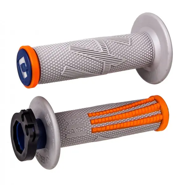גריפים כולל ידית מצערת אפור/כתום ODI Lock-On V2 EMIG Pro
