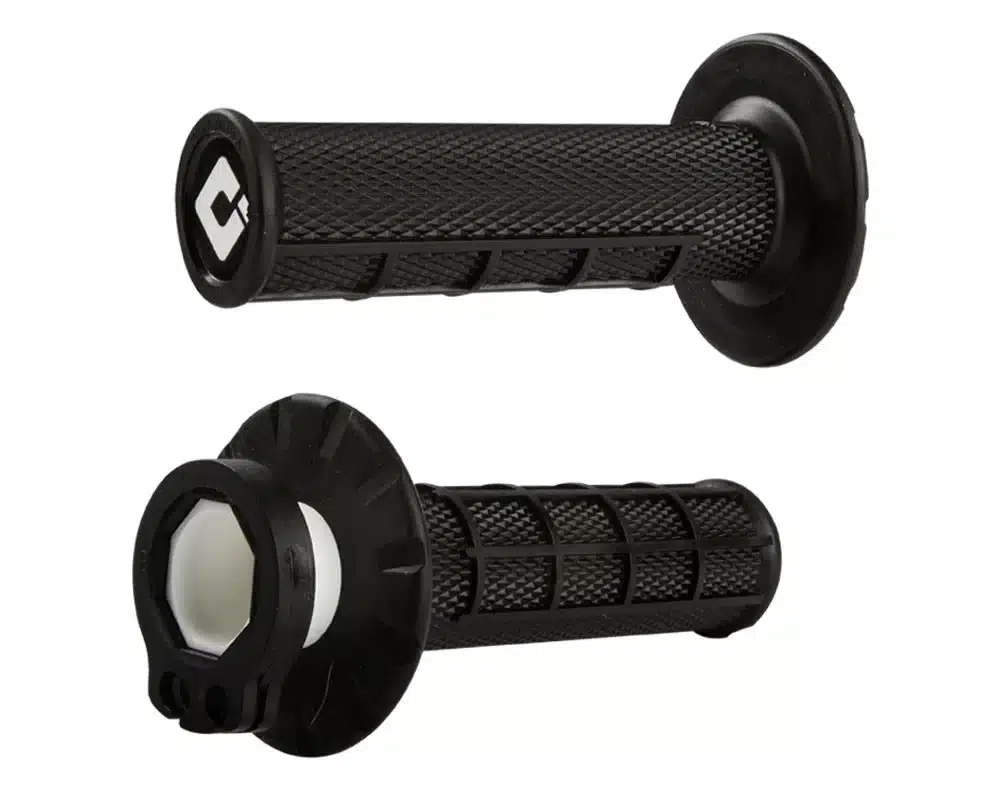 גריפים כולל ידית מצערת שחור ODI Lock-On V2 Half Waffle