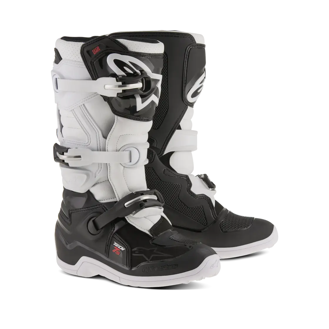 מגפיים לילדים אלפינסטארס טק 7s שחור/לבן – Alpinestars Tech 7s Youth Black/White