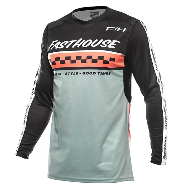 חולצת רכיבה פסטהאוס מנטה/קורל –  Fasthouse Elrod Formula LS Jersey Oceanic Mint/Hyper Coral