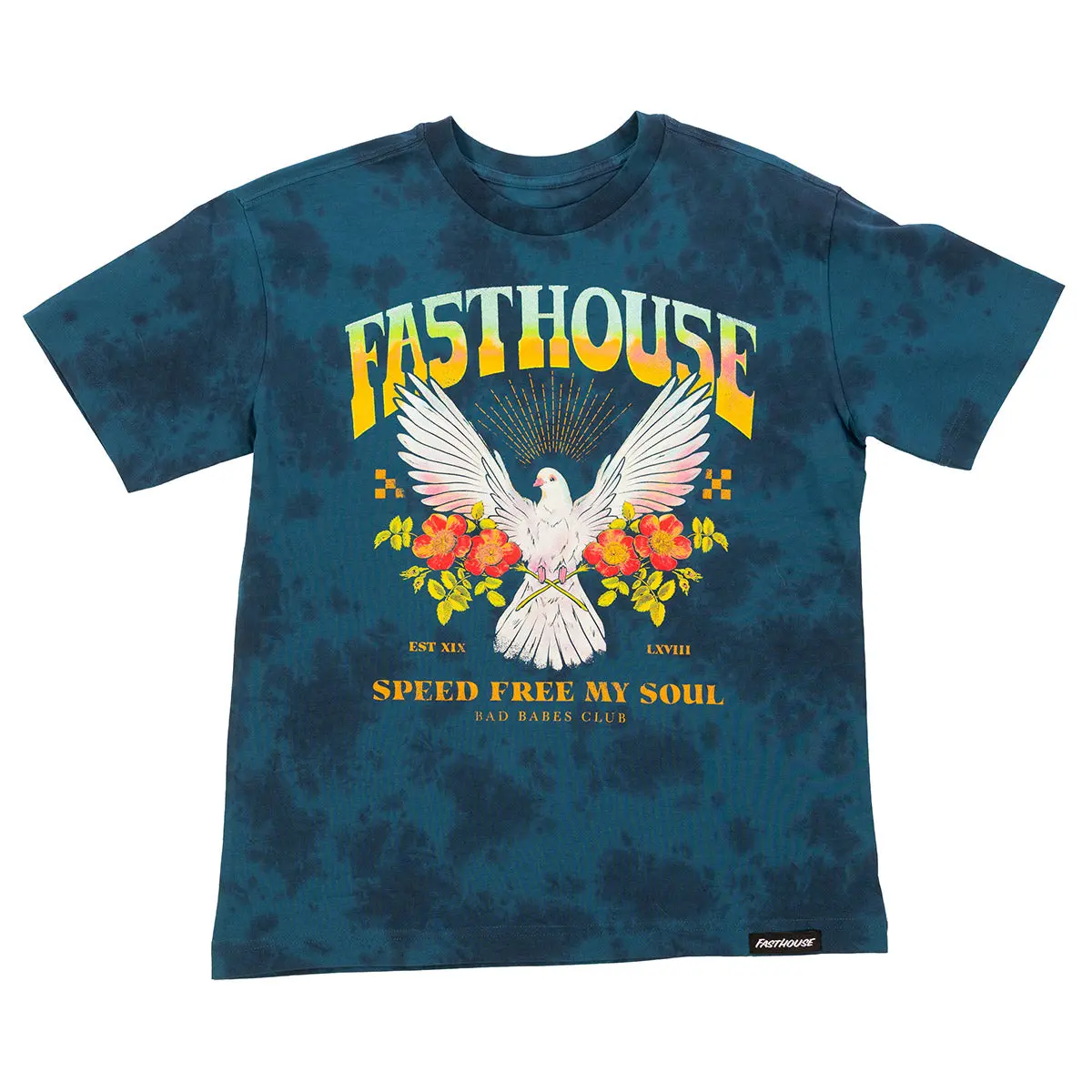 חולצת נשים פסטהאוס כחול – Fasthouse Women's Dove Relaxed Fit SS Tee Indigo Crystal Wash