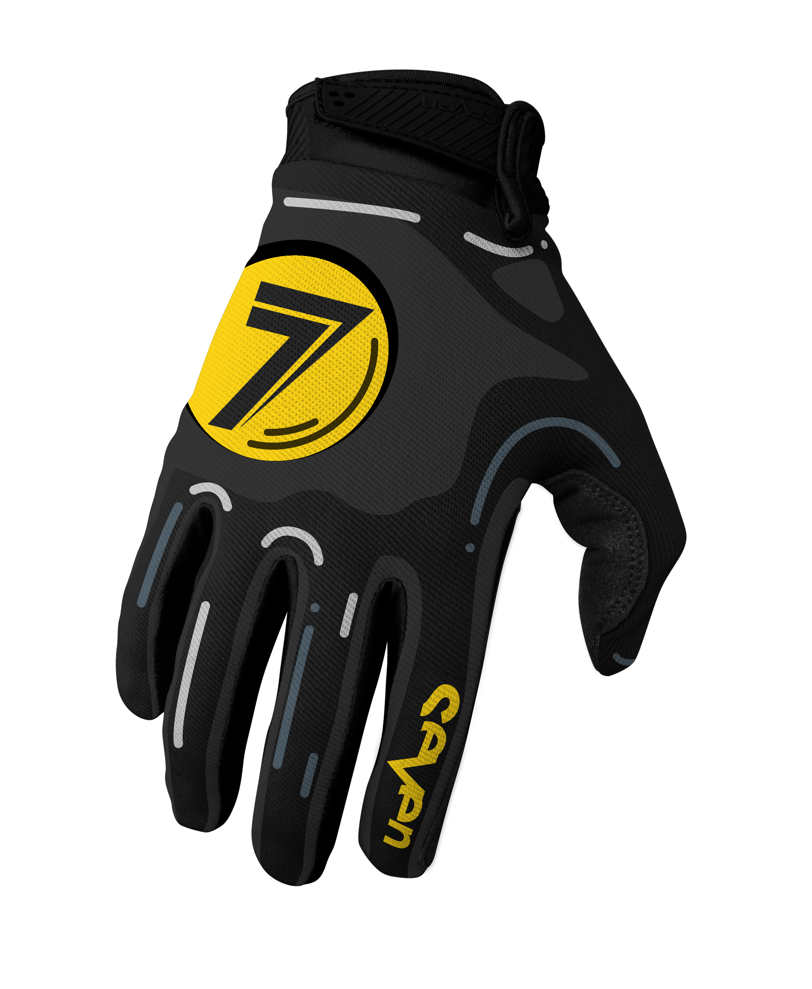 כפפות רכיבה סבן אנקס שחור/צהוב SEVEN Annex Hijack Black/Yellow V25