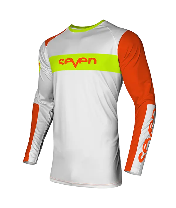 חולצת רכיבה סבן כתום/לבן SEVEN VOX FRACTURE JERSEY