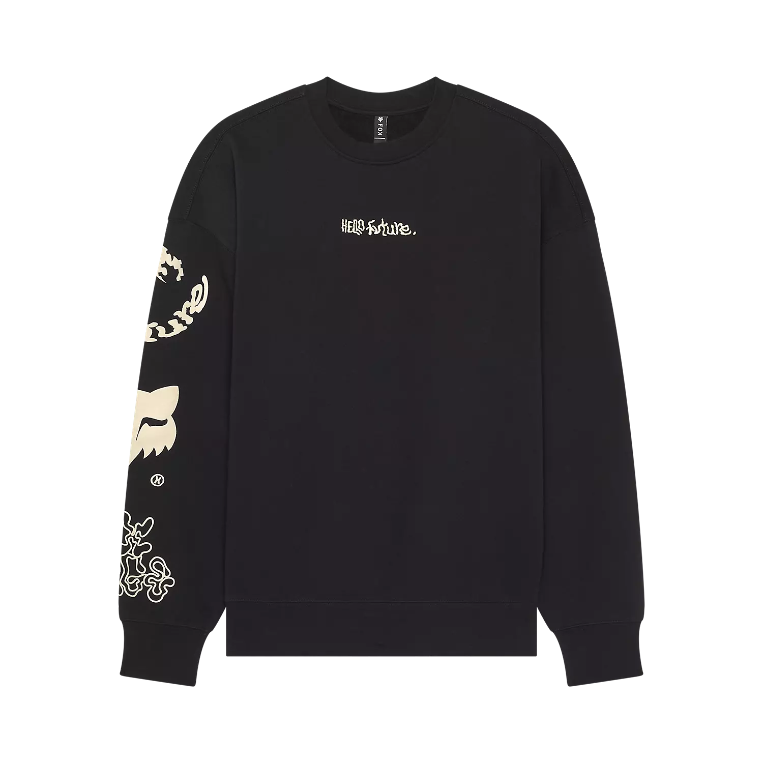 סווטשירט פוקס שחור – FOX RACING HELLO FUTURE OVERSIZED FLC CREW (BLACK)