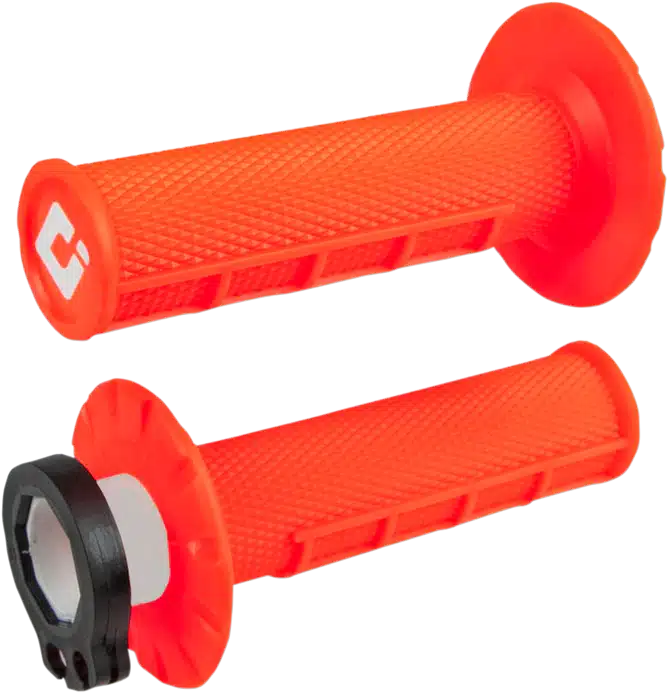 גריפים עם ידית מצערת כתום – ODI LOCK ON 1/2 WAFFLE ORG