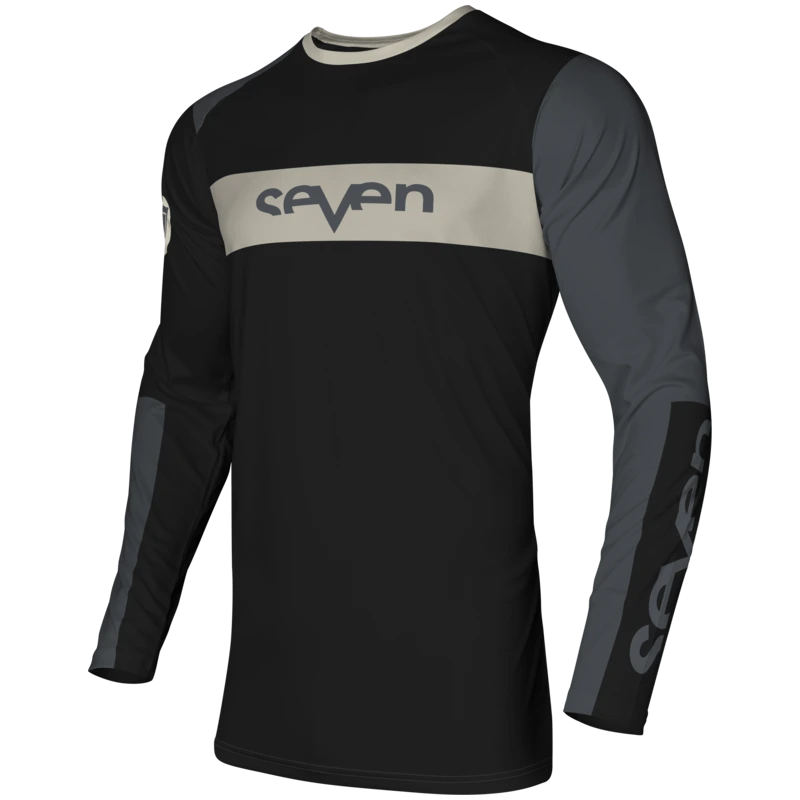 חולצת רכיבה ילדים סבן שחור אפור כהה – SEVEN Vox Fracture Jersey