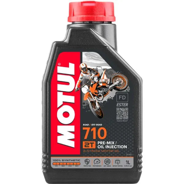 שמן מנוע 100% סינתטי לאופנועי שתי פעימות Motul 710 2T - אריזת 1 ליטר