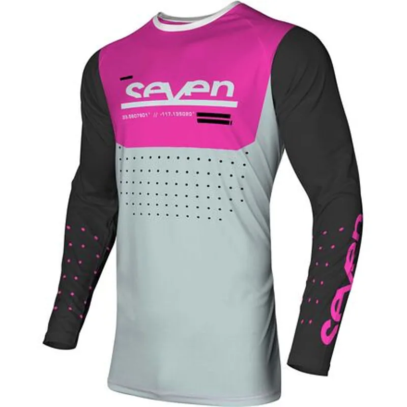 חולצת רכיבה סבן נוער ורוד/שחור – SEVEN MX Youth Vox Aperture Jersey Mist