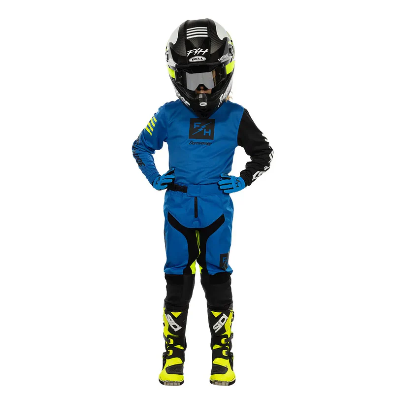 חליפת רכיבה ילדים פסטהאוס כחול צהוב – Fasthouse Youth Carbon Echo Gear Set