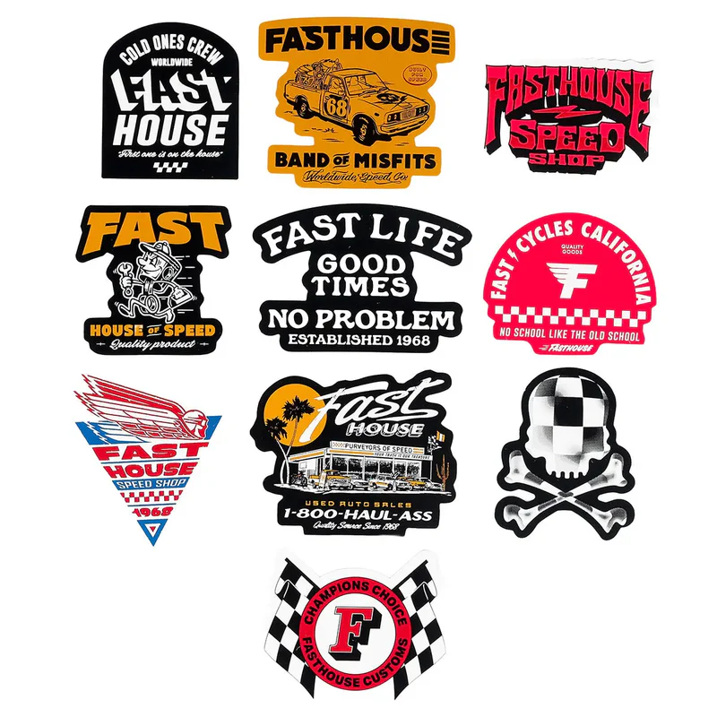 מדבקות פסטהאוס סט 10 יחידות – Fasthouse Spring '26 Lifestyle Decal 10 Pack Multi