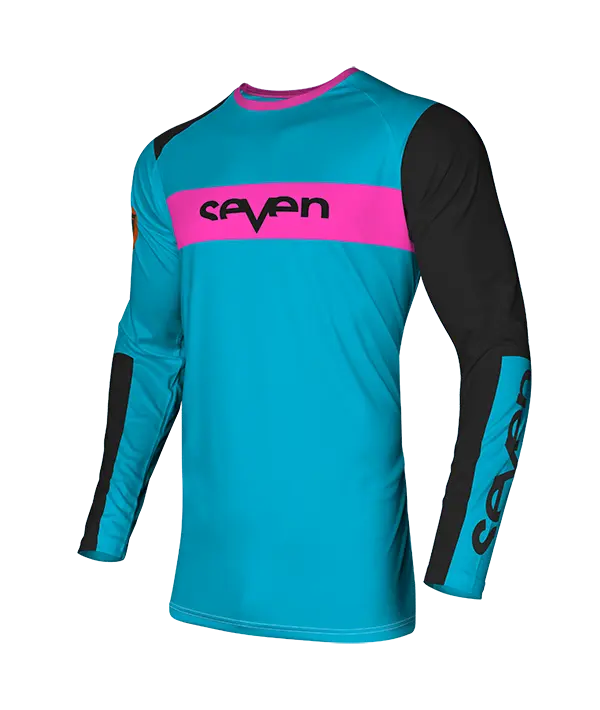 חולצת רכיבה סבן תכלת/שחור SEVEN VOX FRACTURE JERSEY