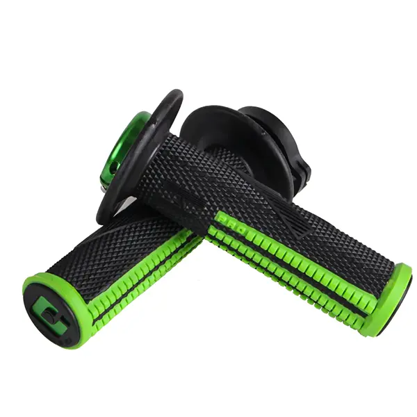 גריפים כולל ידית מצערת שחור/ירוק ODI Lock-On V2 EMIG Pro