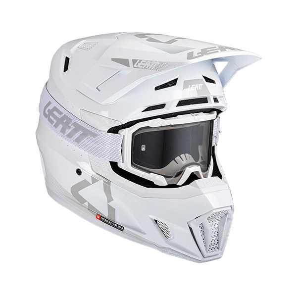 קיט קסדה ומשקף ליט לבן – LEATT MOTO 7.5 WHITE V25