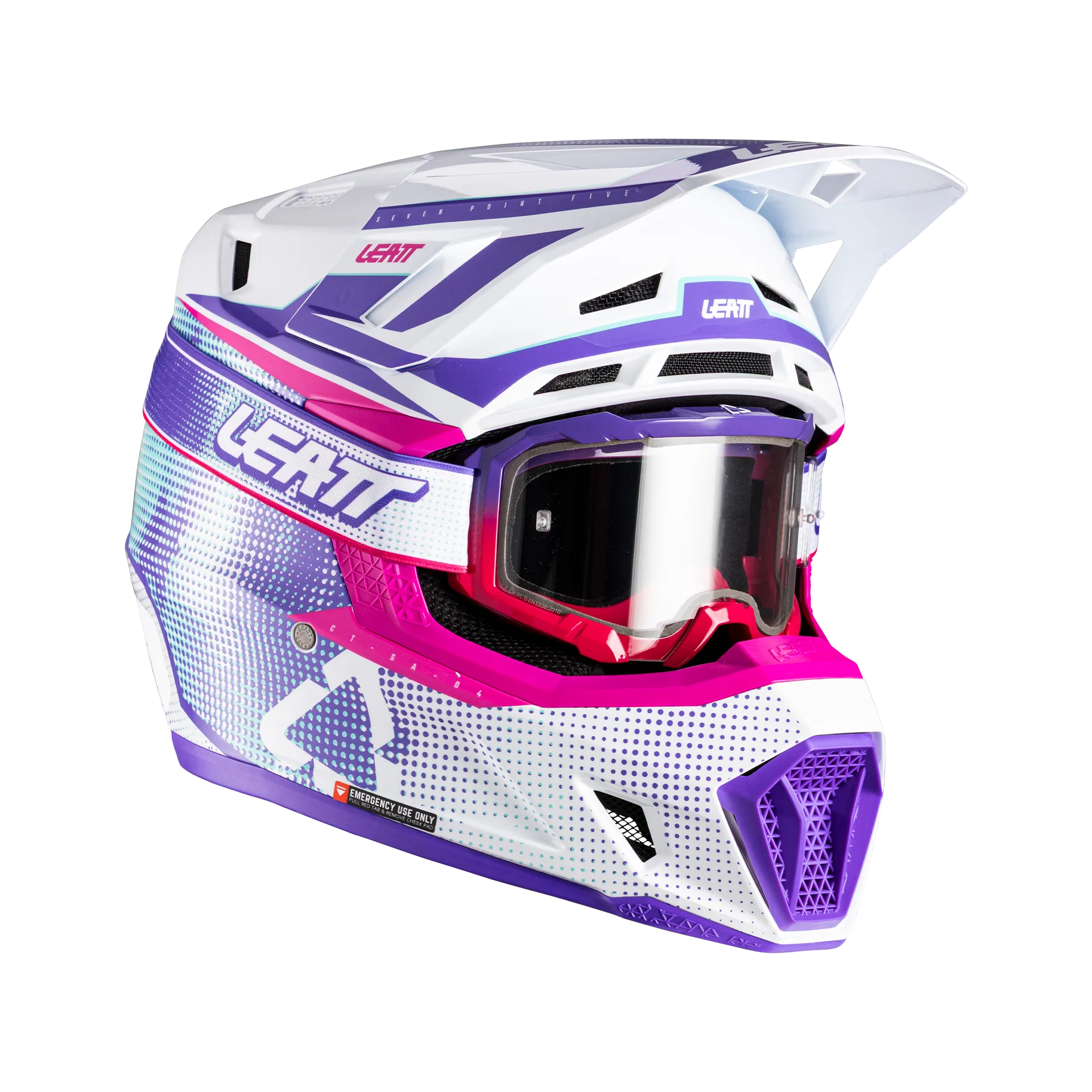 קסדת שטח ליט כולל משקף סגול – LEATT MOTO 7.5 V26 PURPLE