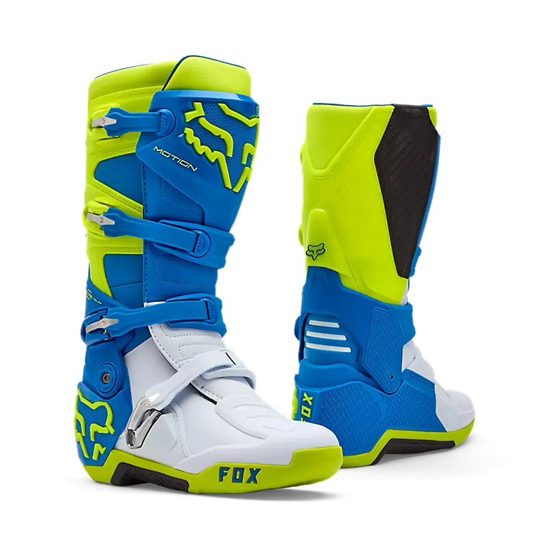 מגפי רכיבה פוקס כחול/צהוב – FOX Motion Boot