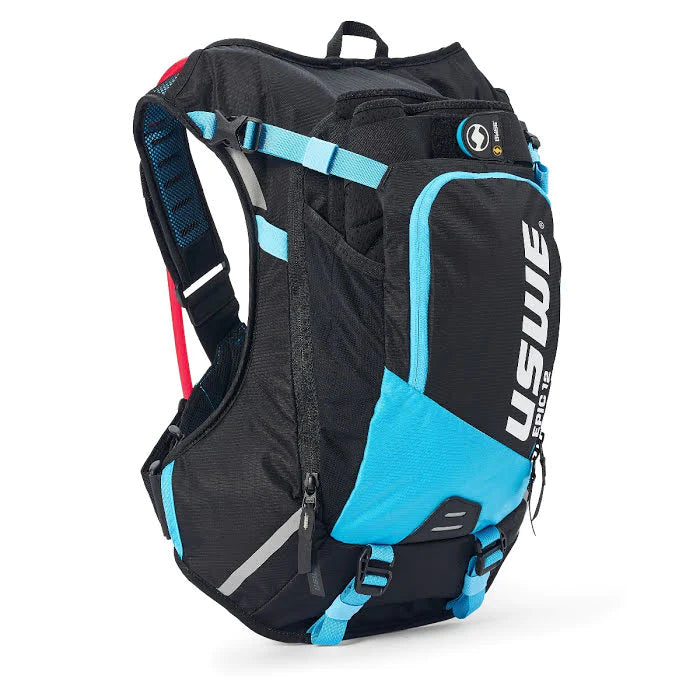 תיק רכיבה USWE Epic 12L שחור עם פסים כחולים