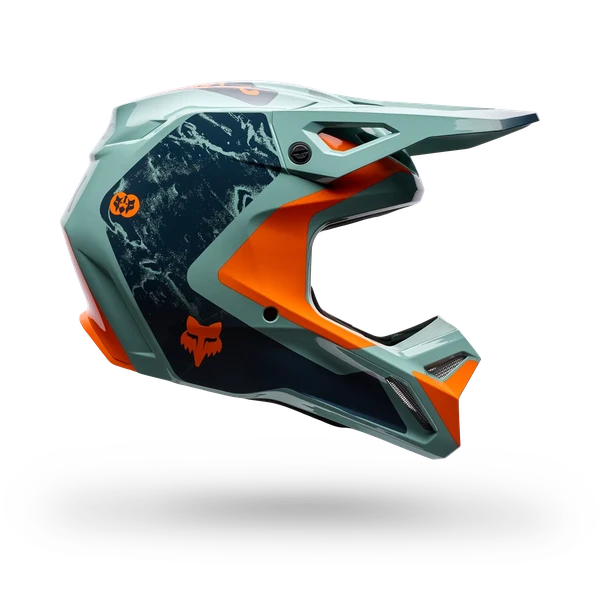 קסדת מוטוקרוס פוקס טורקיז/כחול – FOX V1 Image Print Helmet