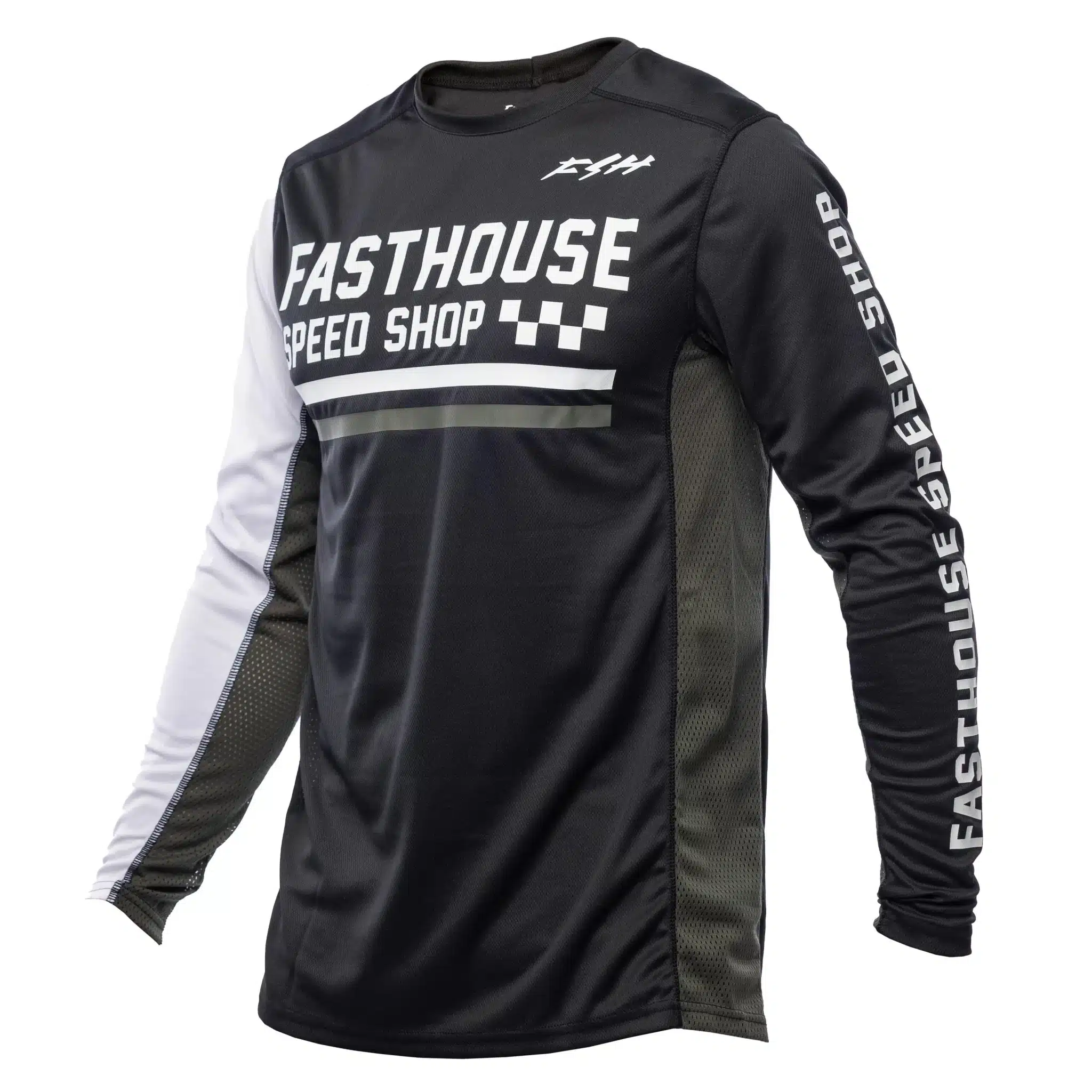 חולצת רכיבה פסטהאוס שחור/לבן – FASTHOUSE GRINDHOUSE HUDSON LS JERSEY