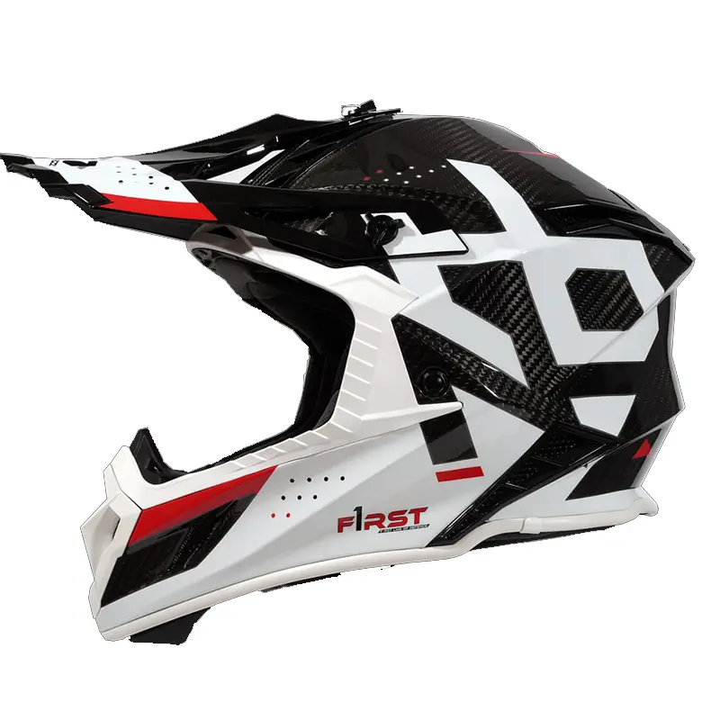 קסדת קרבון פירסט שחור/לבן – F1RST CARBON STRIKER