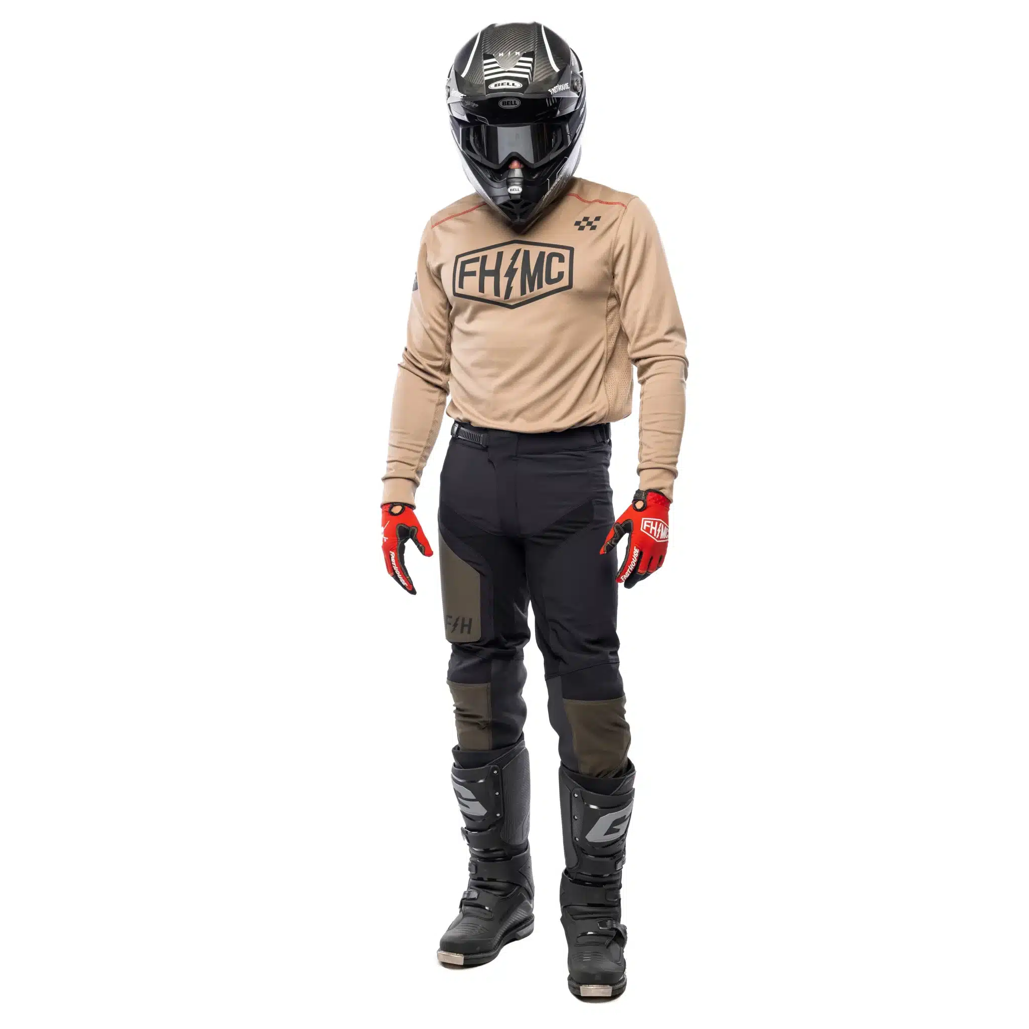 חליפת רכיבה פסטהאוס עם כיסים חאקי/שחור – FASTHOUSE SANGUARO BENNET KHAKI