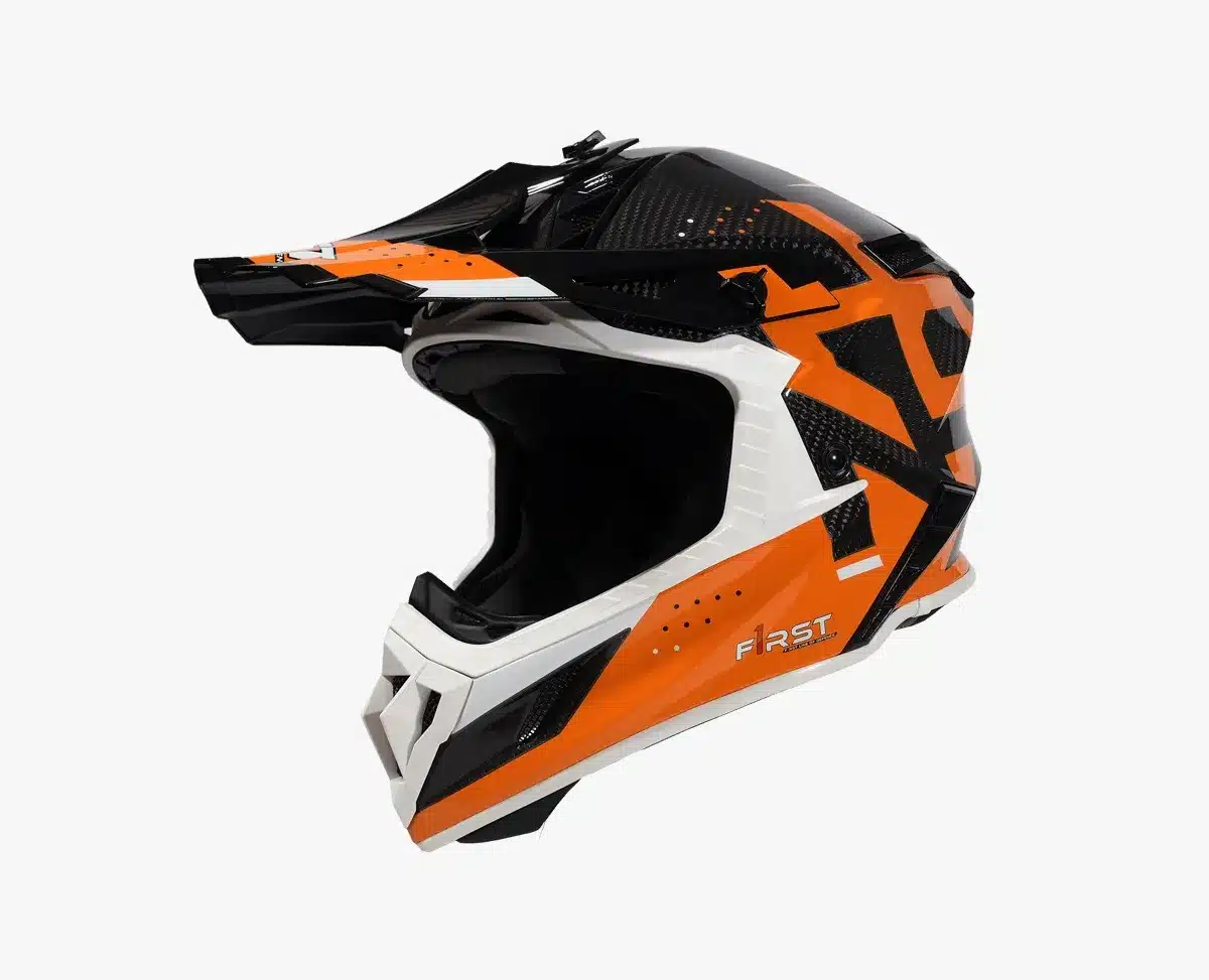קסדת קרבון פירסט שחור/כתום – F1RST CARBON STRIKER