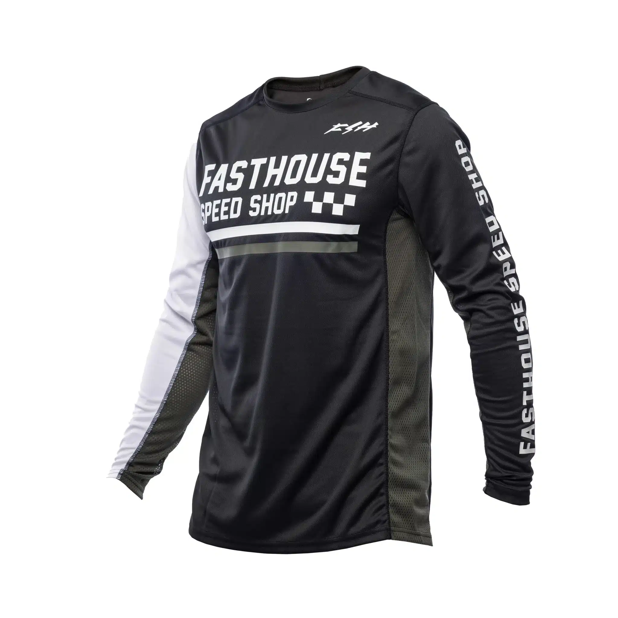 חולצת רכיבה ילדים פסטהאוס שחור/לבן – FASTHOUSE YOUTH GRINDHOUSE HUDSON LS JERSEY