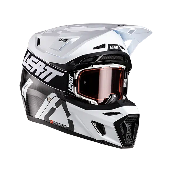 קיט קסדה ומשקף ליט קרבון לבן – LEATT MOTO 9.5 WHITE/CARBON V26