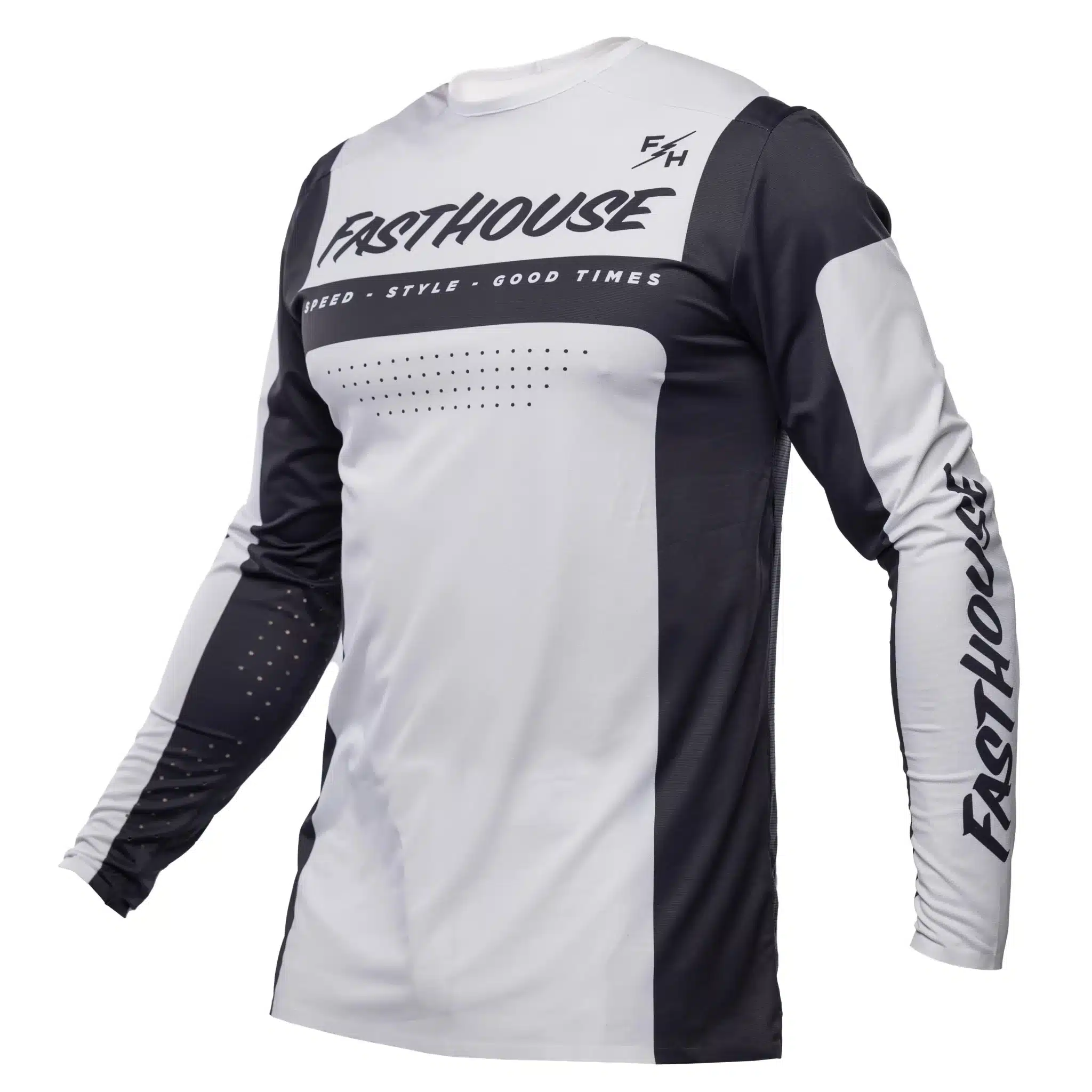 חולצת רכיבה פסטהאוס שחור/לבן – FASTHOUSE HELIX MONACO LS JERSEY