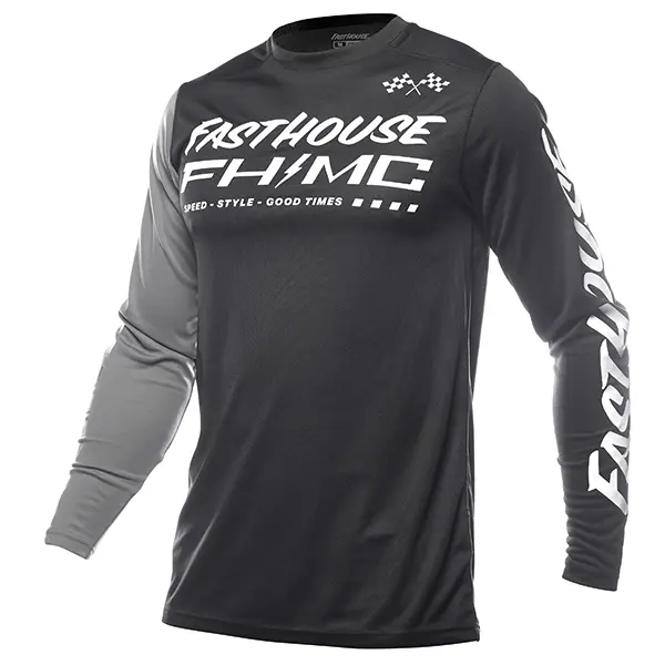 חולצת רכיבה ילדים פסטהאוס שחור/אפור – Fasthouse Youth Carbon Method LS Jersey Black/Gray