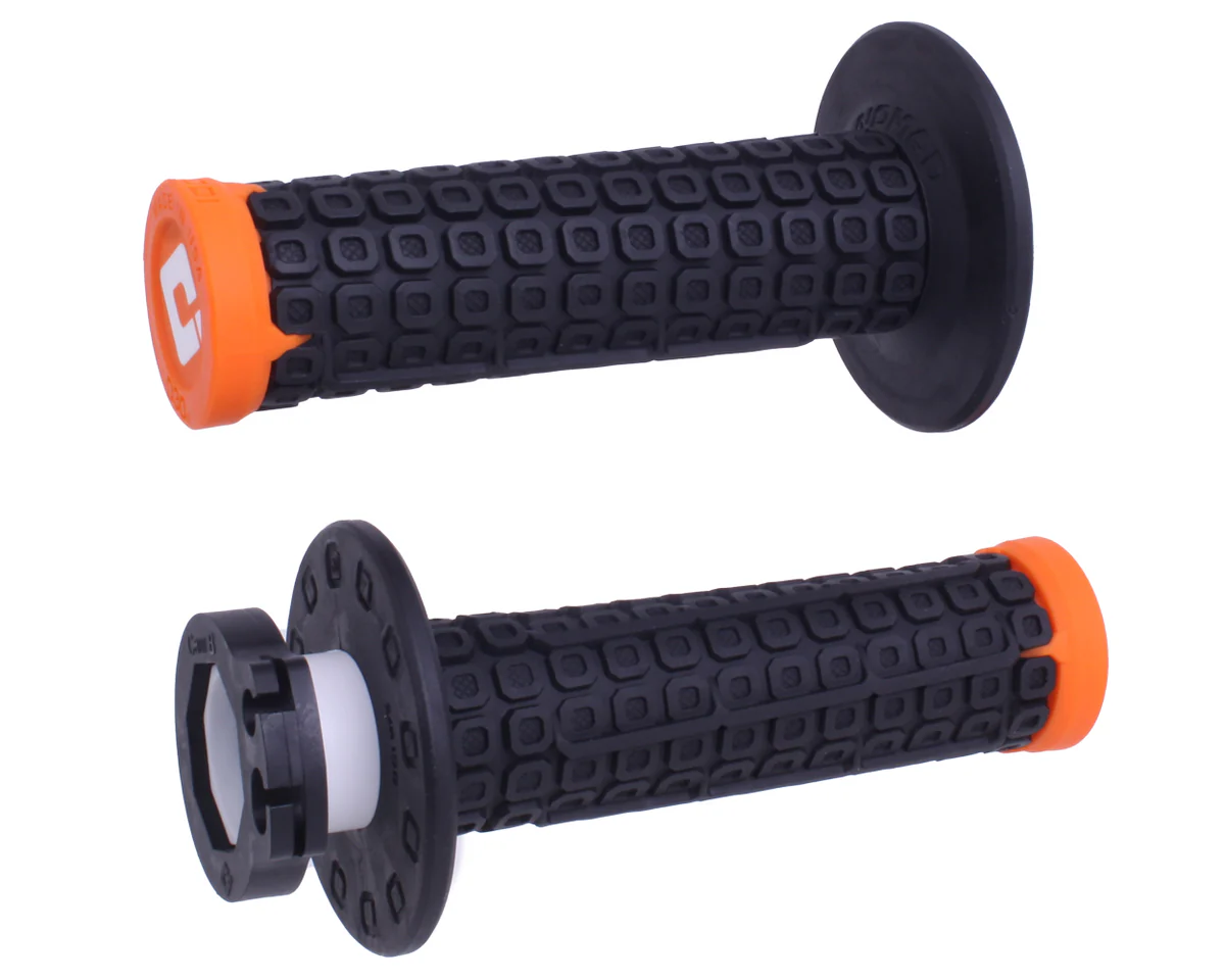 גריפים עם ידית גז ונעילה שחור/כתום – ODI GRIPS NOMAD LOCK-ON D3O