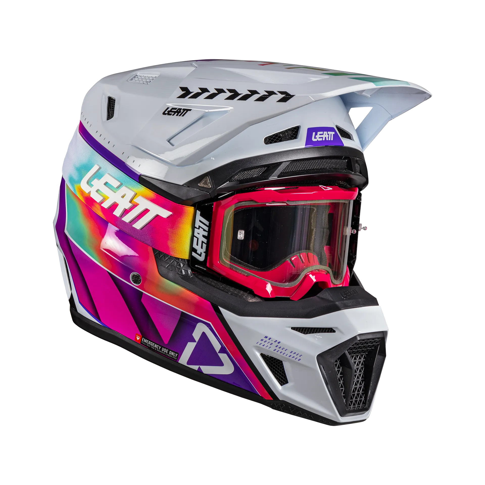 קסדת שטח ליט כולל משקף צבעוני – LEATT MOTO 8.5 V26 Pinata Teal
