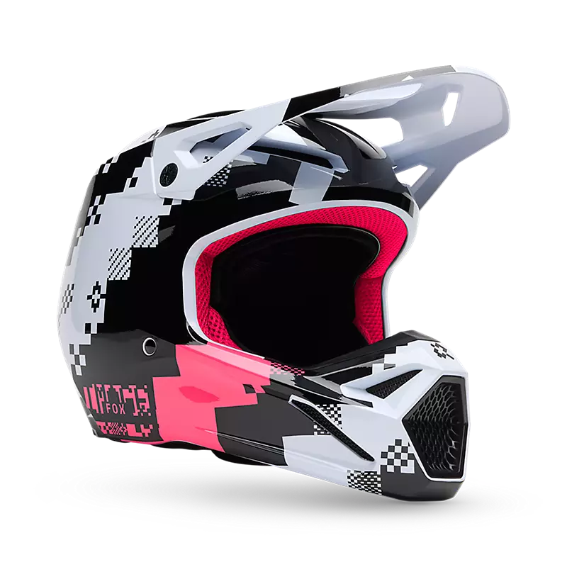 קסדת שטח פוקס שחור/ורוד – FOX V1 DIGI IMAGE Helmet Black/Pink