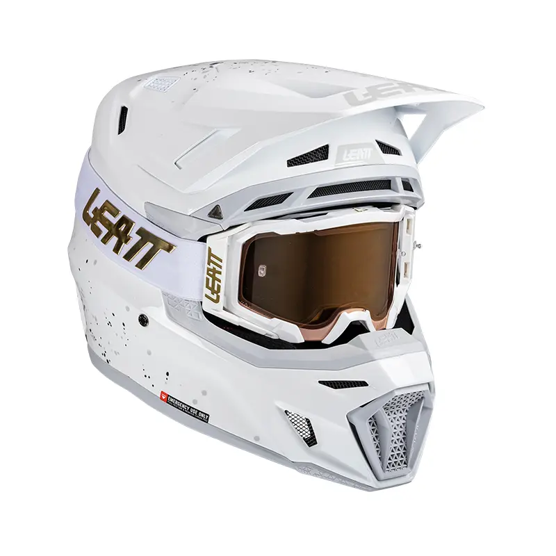 קסדת שטח ליט כולל משקף לבן – LEATT MOTO 8.5 V25 HELMET KIT
