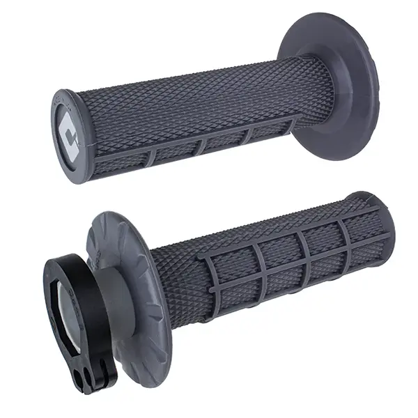גריפים כולל ידית מצערת אפור ODI Lock-On V2 Half Waffle