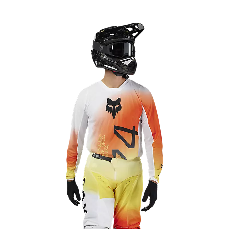 חליפת רכיבה פוקס לבן כתום – FOX Racing 180 Air Haze