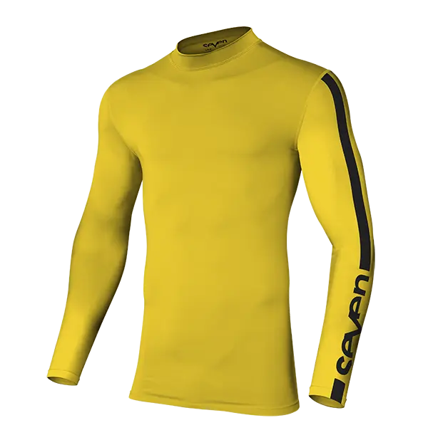 חולצת לחץ סבן צהוב/שחור ZERO COMPRESSION