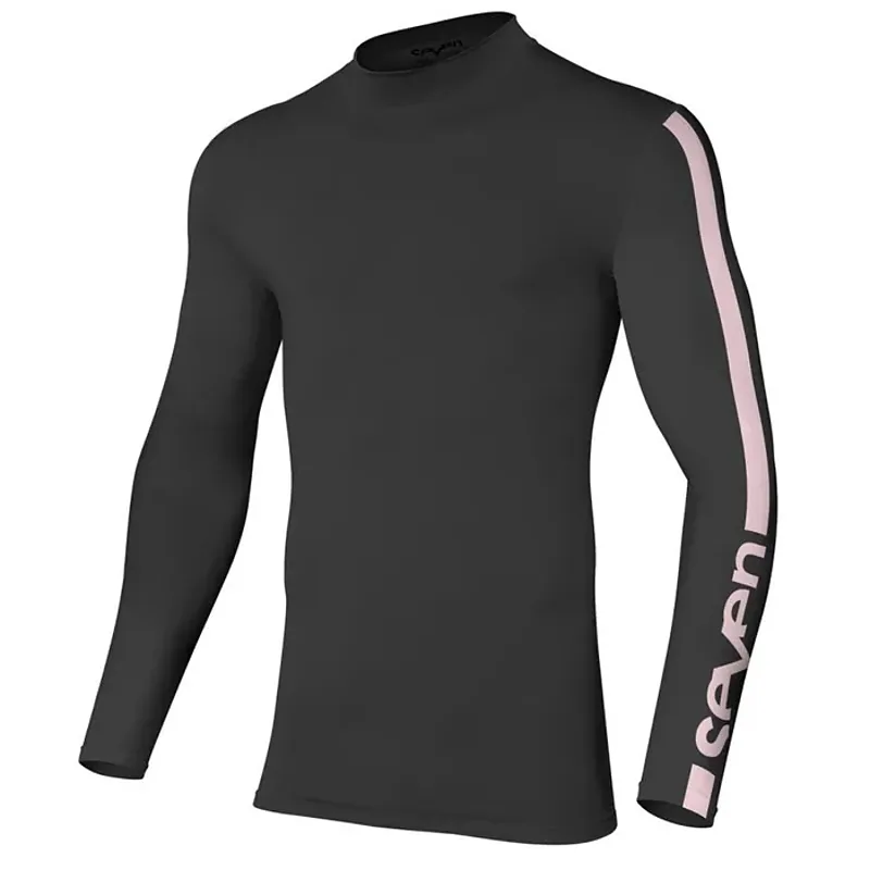 חולצת רכיבה בסיסית סבן ורוד/פחם – SEVEN MX Zero Dissolve Compression Jersey