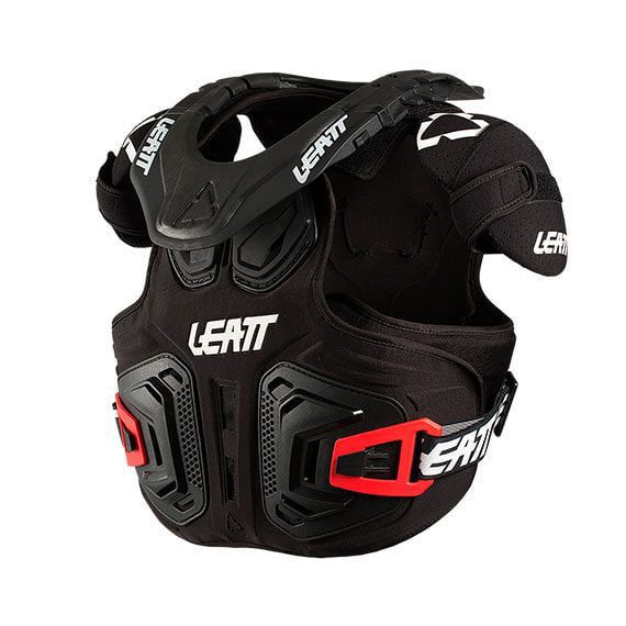 מגן חזה וצוואר Leatt Fusion 2.0 Jr בצבע שחור ואדום