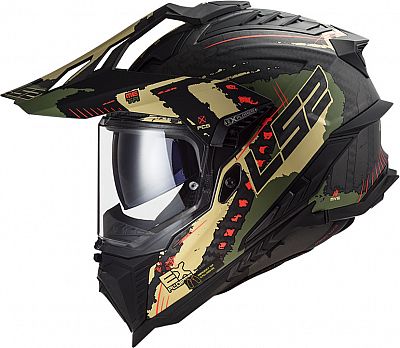 קסדה אל אס 2 אדוונצר קרבון שחור/חאקי LS2 MX701 Explorer
