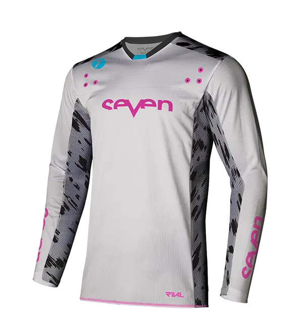 חולצת רכיבה סבן לבן/אפור SEVEN RIVAL CLASH JERSEY