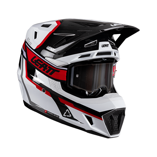 קיט קסדה ומשקף ליט אדום/לבן – LEATT MOTO 7.5 WHITE/RED V26