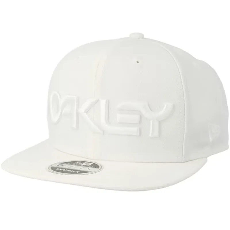 כובע snapback לבן של אוקלי עם לוגו בולט